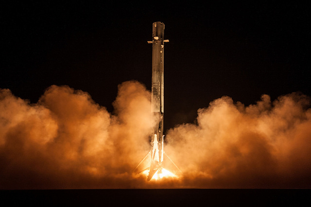Falcon 9 First Stage Booster Lands At Landing Zone 1, Photo Courtesy SpaceX