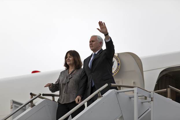 Vice President Mike Pence Arrives At Shuttle Landing Facility, Photo Courtesy NASA