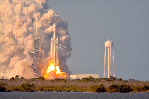 Falcon Heavy Launch View From Press Site, Photo Courtesy Liz Allen/Lloyd Behrendt 