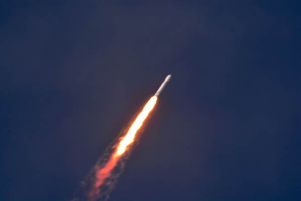 Falcon Heavy In Flight, Photo Courtesy Liz Allen/Lloyd Behrendt