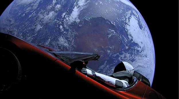 Falcon Heavy Tesla Roadster Payload Above Australia, Photo Courtesy SpaceX