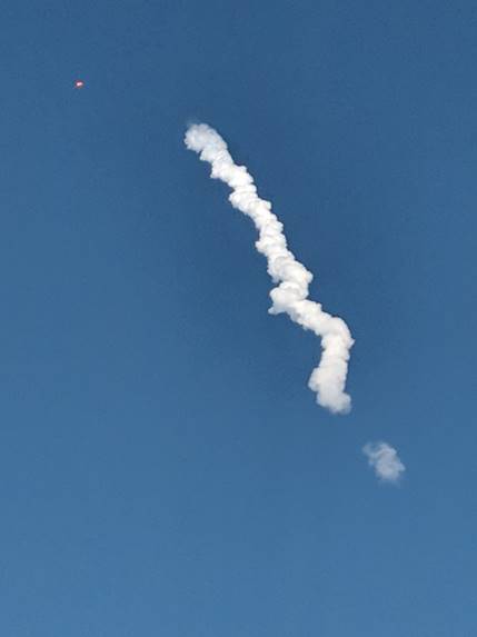 Falcon 9 TESS Ascent Backlit By Local Sunset, Photo Courtesy Cliff Lethbridge/Spaceline