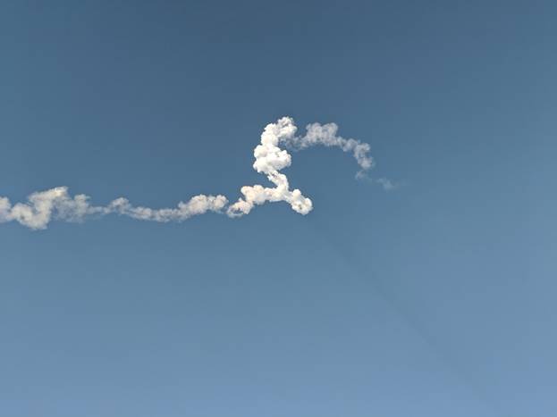 Atlas V Exhaust Backlit By Local Sunset, Photo Courtesy Cliff Lethbridge/Spaceline