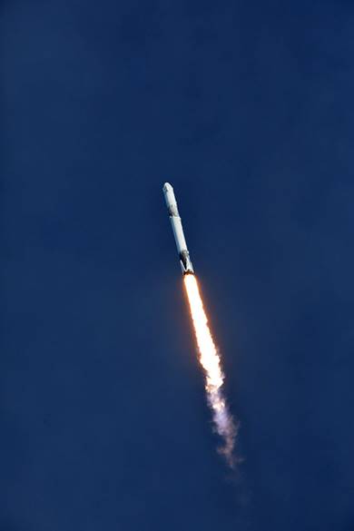 Falcon 9 CRS-14 In Flight, Photo Courtesy NASA