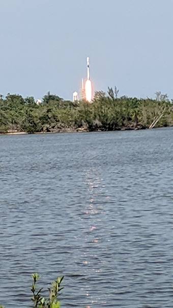 Falcon 9 Launch View From Press Site, Photo Courtesy Cliff Lethbridge/Spaceline