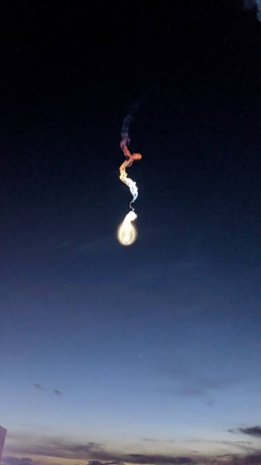 Halo Begins To Surround Falcon 9 Rocket, Photo Courtesy Cliff Lethbridge/Spaceline