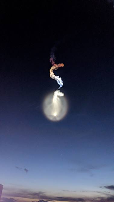 Halo Broadens Around Falcon 9 Rocket, Photo Courtesy Cliff Lethbridge/Spaceline