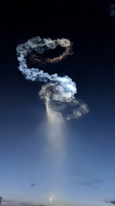 Halo Dissipates As Falcon 9 Continues Its Flight, Photo Courtesy Cliff Lethbridge/Spaceline