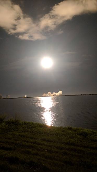 Falcon 9 Launch View From Press Site, Photo Courtesy Cliff Lethbridge/Spaceline