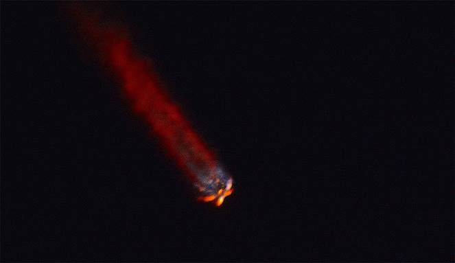 Falcon 9 Rocket At Main Engine Cutoff, Photo Courtesy Lloyd Behrendt