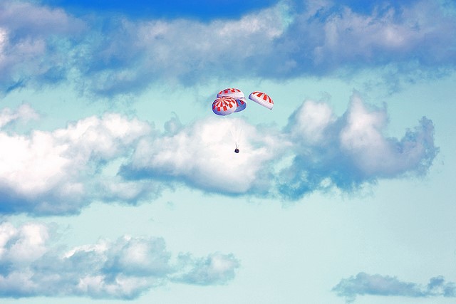 Crew Dragon Approaches Splashdown Off Cape Canaveral, Photo Courtesy NASA