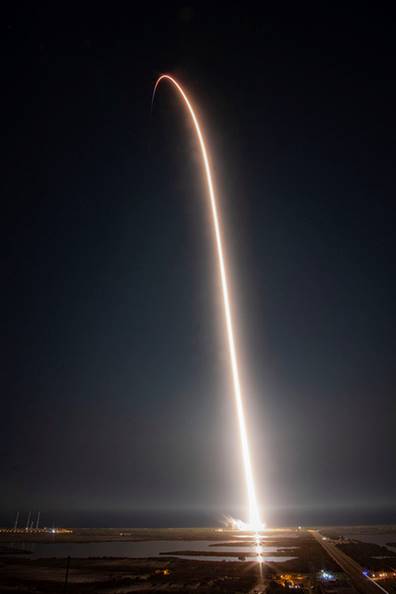Falcon 9 Launch Streak Shot, Photo Courtesy SpaceX