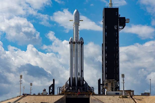 Falcon Heavy With Arabsat-6A On Launch Pad 39A, Photo Courtesy SpaceX
