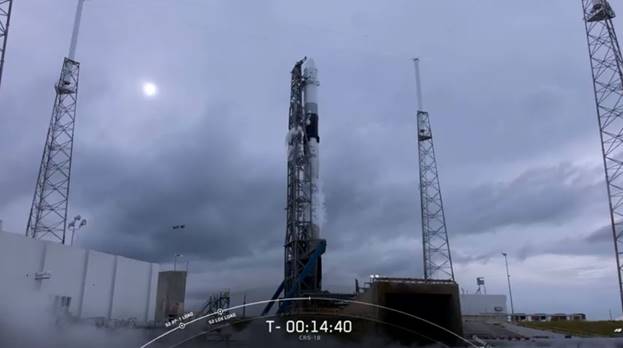 Falcon 9 CRS-18 On Launch Pad 40, Video Capture Courtesy SpaceX