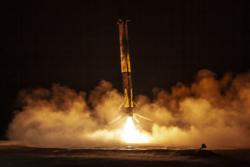 Falcon 9 Booster Lands At Cape Canaveral Landing Zone 1, Photo Courtesy SpaceX