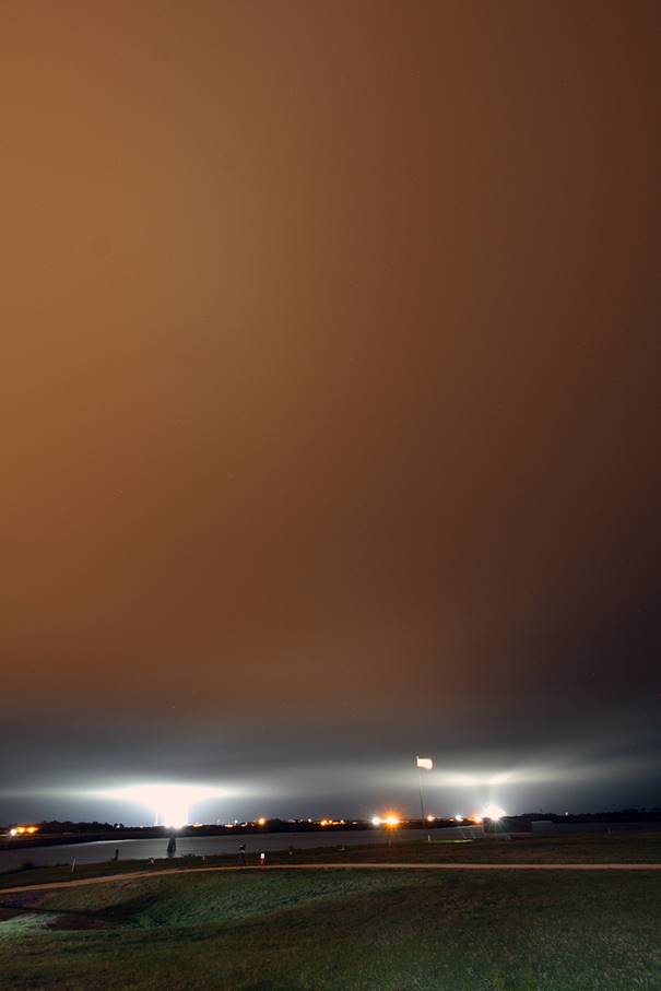 Clouds Obscure Falcon 9 Starlink V1.0-L17 Launch, Photo Courtesy Carleton Bailie Spaceline