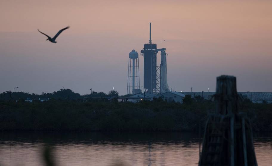Falcon 9 Crew Dragon Demo-2 On Launch Pad, Photo Courtesy NASA