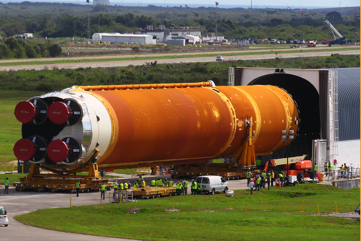 SLS Core Booster Offloads At KSC, Photo Courtesy Carleton Bailie Spaceline