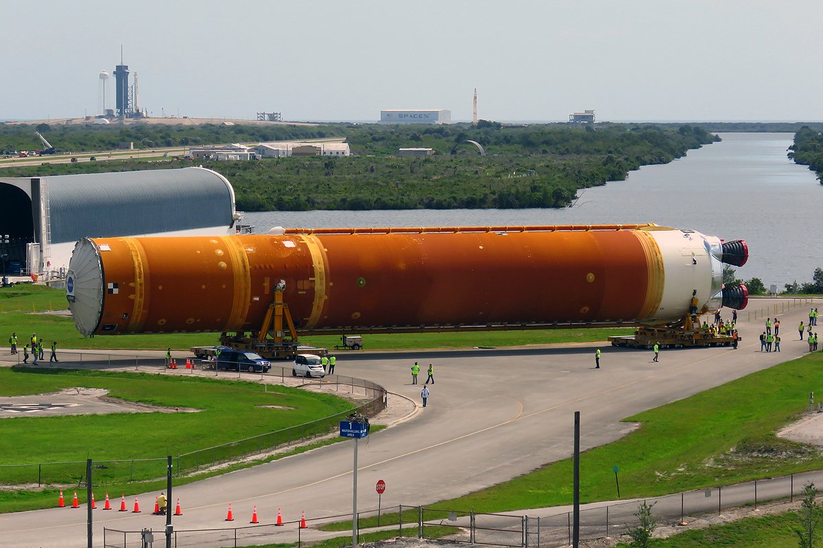 SLS Core Booster Offloads At KSC, Photo Courtesy Carleton Bailie Spaceline