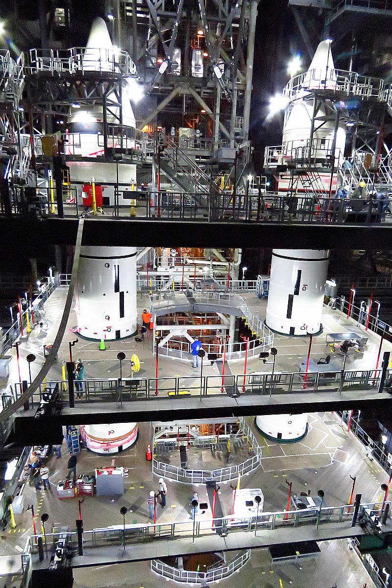 SLS Solid Rocket Boosters Await Core Booster In VAB, Photo Courtesy Carleton Bailie Spaceline