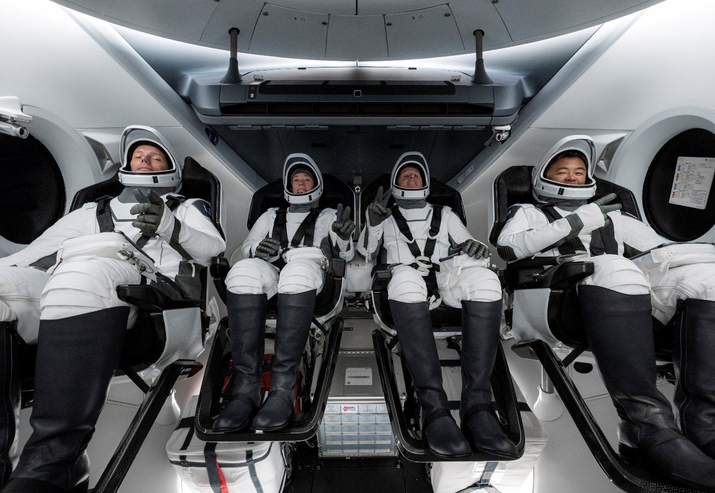 Crew-2 Astronauts Aboard Endeavour, Photo Courtesy SpaceX