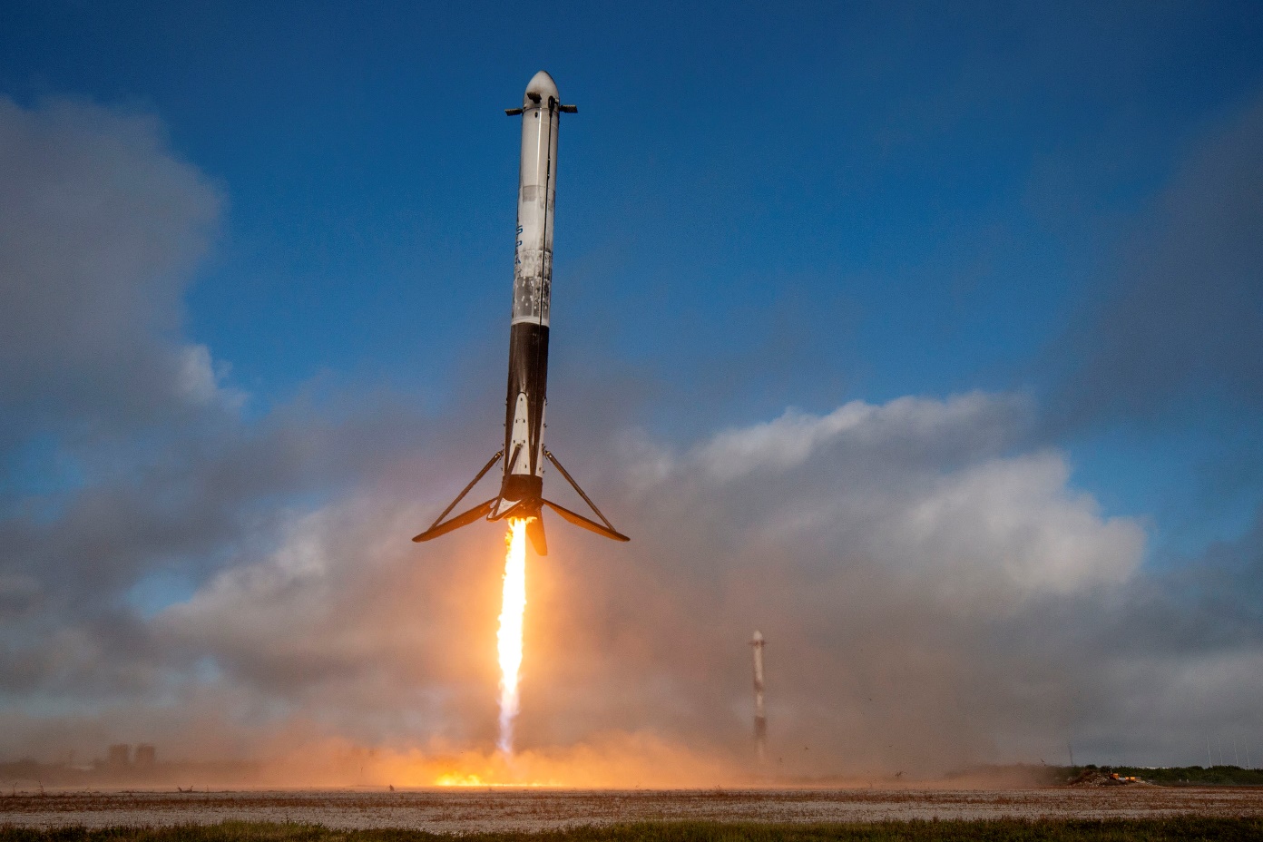 Falcon Heavy USSF-44 Side Boosters Landing, Photo Courtesy SpaceX