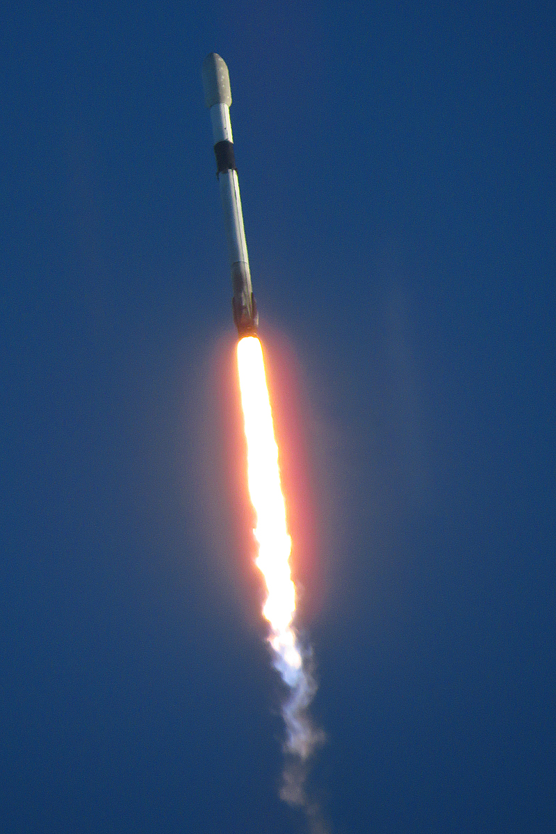 Falcon 9 Starlink 4-5 In Flight, Photo Courtesy Carleton Bailie-Spaceline
