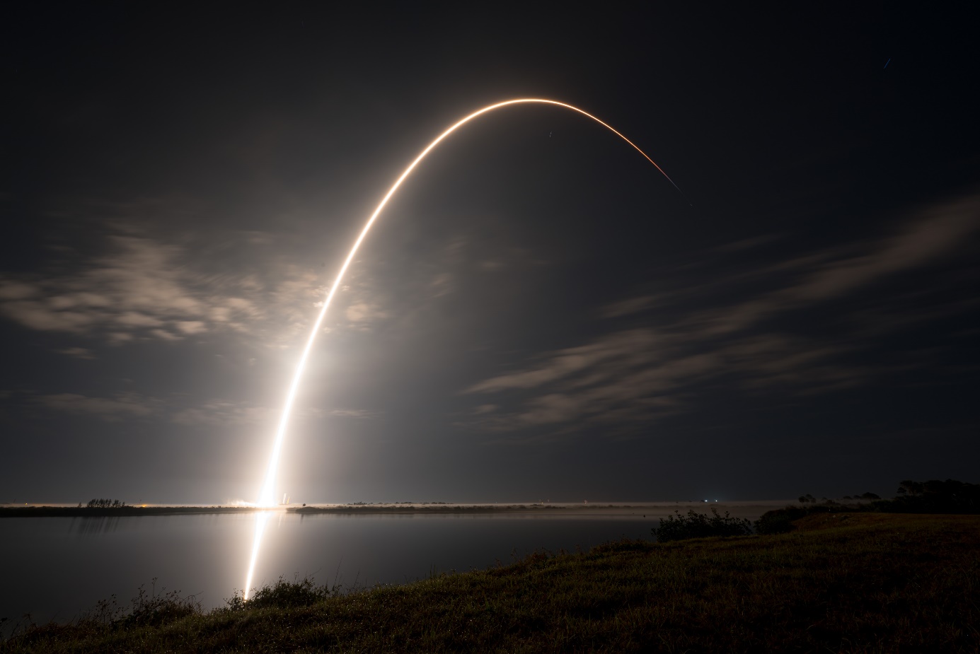Falcon 9 Starlink 5-3 Streak Shot, Photo Courtesy SpaceX